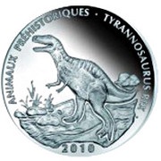 500 Francs CFA Tyrannosaurus Rex, Republic of the Congo, 2010 reverse image