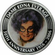 1 Dollar - Elizabeth II 4th Portrait - Dame Edna Everage - Silver Proof, Australia, 2006 reverse image