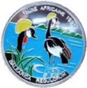 1000 Francs CFA South African Crowned Crane, Republic of the Congo, 1997 reverse image