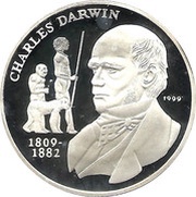 1000 Francs CFA Charles Darwin, Republic of the Congo, 1999 reverse image