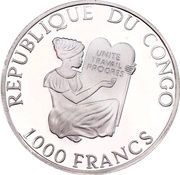 1000 Francs CFA White Stork obverse image