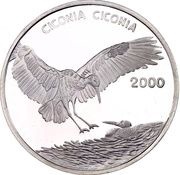 1000 Francs CFA White Stork, Republic of the Congo, 2000 reverse image