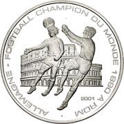 1000 Francs CFA FIFA World Cup 1990, Republic of the Congo, 2001 reverse image