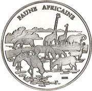 1000 Francs CFA African Fauna, Republic of the Congo, 2002 reverse image