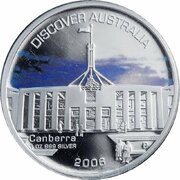 1 Dollar - Elizabeth II 4th Portrait - Discover Australia - Canberra, Australia, 2006 reverse image