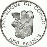 1000 Francs CFA Protection of Nature - Rhinoceros obverse image