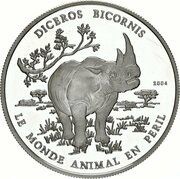 1000 Francs CFA Protection of Nature - Rhinoceros, Republic of the Congo, 2004 reverse image