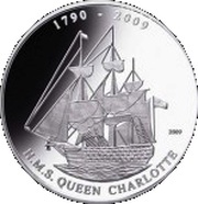 1000 Francs CFA HMS Queen Charlotte, Republic of the Congo, 2009 reverse image