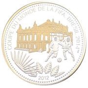 1000 Francs CFA 2014 FIFA World Cup Brazil, Republic of the Congo, 2012 reverse image