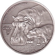 1000 Francs CFA Hippo, Republic of the Congo, 2013 reverse image