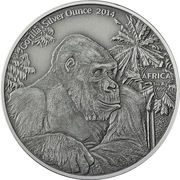 1000 Francs CFA Gorilla, Republic of the Congo, 2014 reverse image