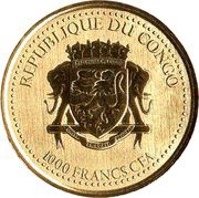 1000 Francs CFA Congo Silverback Gorilla obverse image
