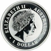 1 Dollar - Elizabeth II 4th Portrait - Year of the Dog - Silver Gilded Coin obverse image