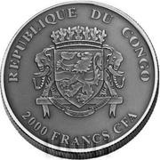 2000 Francs CFA Eulemur Flavifrons obverse image