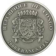 2000 Francs CFA Zebra obverse image