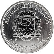 5000 Francs CFA Congo Silverback Gorilla obverse image
