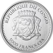 5000 Francs CFA Congo Silverback Gorilla obverse image