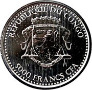 5000 Francs CFA Congo Silverback Gorilla obverse image