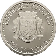 5000 Francs CFA Congo Silverback Gorilla obverse image