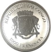 5000 Francs CFA Congo Silverback Gorilla obverse image