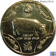 1 Dollar - Elizabeth II 4th Portrait - Year of the Pig, Australia, 2007 reverse image