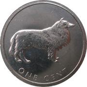 1 Cent - Elizabeth II Collie reverse image