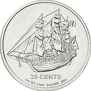 25 Cents - Elizabeth II Bounty, Cook Islands, 2012 reverse image