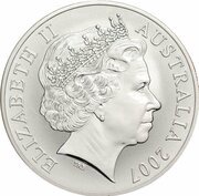 1 Dollar - Elizabeth II 4th Portrait - Silver Kangaroo; Gilded - Rolf Harris obverse image