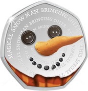 25 Cents - Elizabeth II Snowman, Cook Islands, 2020 reverse image
