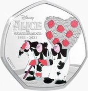 25 Cents - Elizabeth II Painting the Roses Red, Cook Islands, 2021 reverse image
