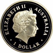 1 Dollar - Elizabeth II 4th Portrait - Discover Australia - Sydney obverse image