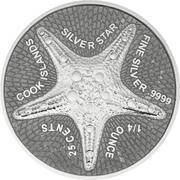 25 Cents - Elizabeth II Silver Star, Cook Islands, 2021 reverse image