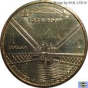 1 Dollar - Elizabeth II 4th Portrait - Sydney Harbour Bridge, Australia, 2007 reverse image