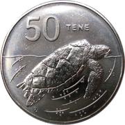 50 Tene - Elizabeth II 3rd portrait; Hawksbill Turtle reverse image