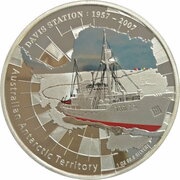 1 Dollar - Elizabeth II 4th Portrait - Davis Station, Australia, 2007 reverse image