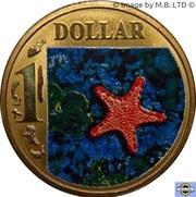 1 Dollar - Elizabeth II 4th Portrait - Ocean Series - Biscuit Star, Australia, 2007 reverse image