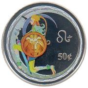 50 Cents - Elizabeth II Leo reverse image