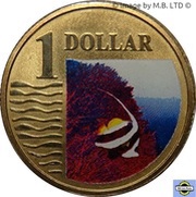 1 Dollar - Elizabeth II 4th Portrait - Ocean Series - Longfin Bannerfish, Australia, 2007 reverse image