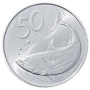 50 Cents - Elizabeth II 4th portrait, Cook Islands, 2015 reverse image