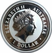 1 Dollar - Elizabeth II 4th Portrait - Year of the Pig - Silver Bullion Coin obverse image