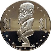 1 Dollar - Elizabeth II 2nd portrait; Captain James Cook, Cook Islands, 1978 reverse image
