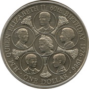 1 Dollar - Elizabeth II Queen Elizabeth II, Cook Islands, 1986 reverse image