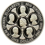 1 Dollar - Elizabeth II Queen Elizabeth II, Cook Islands, 1986 reverse image