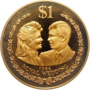 1 Dollar - Elizabeth II Royal Wedding, Cook Islands, 1986 reverse image