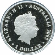 1 Dollar - Elizabeth II 4th Portrait - Diamond Wedding Anniversary - Silver Proof obverse image