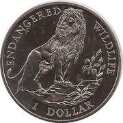1 Dollar - Elizabeth II Senegalese lion, Cook Islands, 1996 reverse image