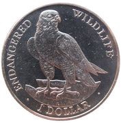 1 Dollar - Elizabeth II Peregrine falcon, Cook Islands, 1996 reverse image