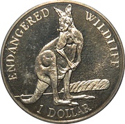1 Dollar - Elizabeth II Kangaroo, Cook Islands, 1996 reverse image