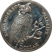 1 Dollar - Elizabeth II Eagle owl reverse image