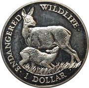 1 Dollar - Elizabeth II White-tailed deer, Cook Islands, 1996 reverse image